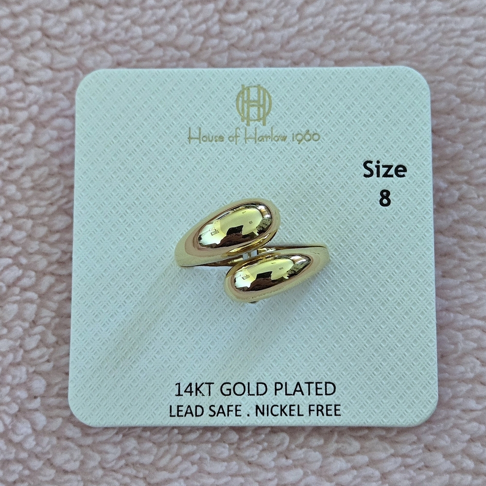 House🏠 of Harlow 1960 Gold💛 Raindrops💧 Bypass Ring💍 - Picture 14 of 15